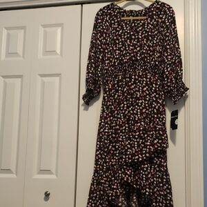 Maison Tara Polka Dot Ruffle Dress Multi Color